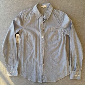 ARITZIA SUNDAY BEST | Capote White Blue Striped Shirt 100% Cotton Size XXS